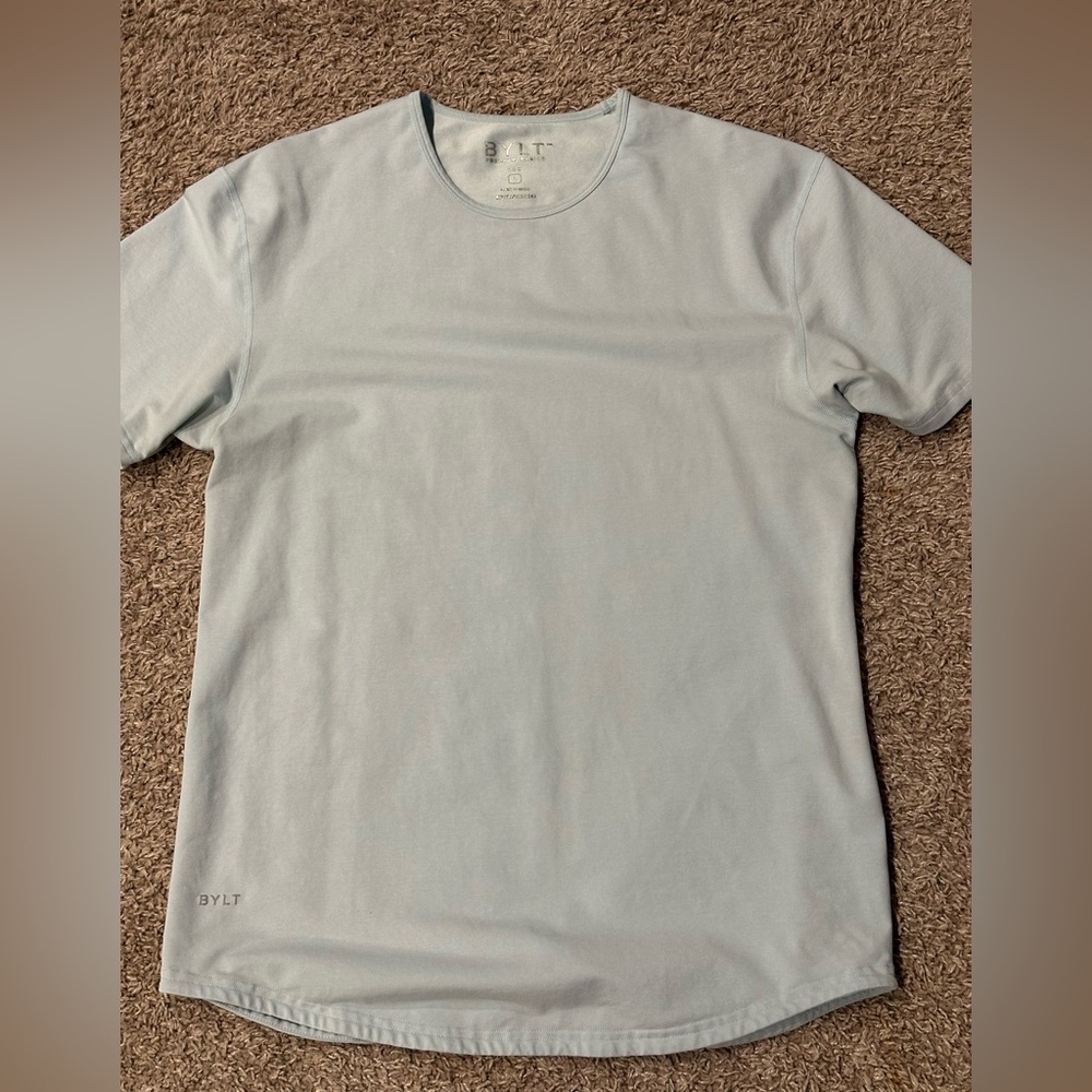 Bylt Basics Curved Hem Sky Blue Large Shirt